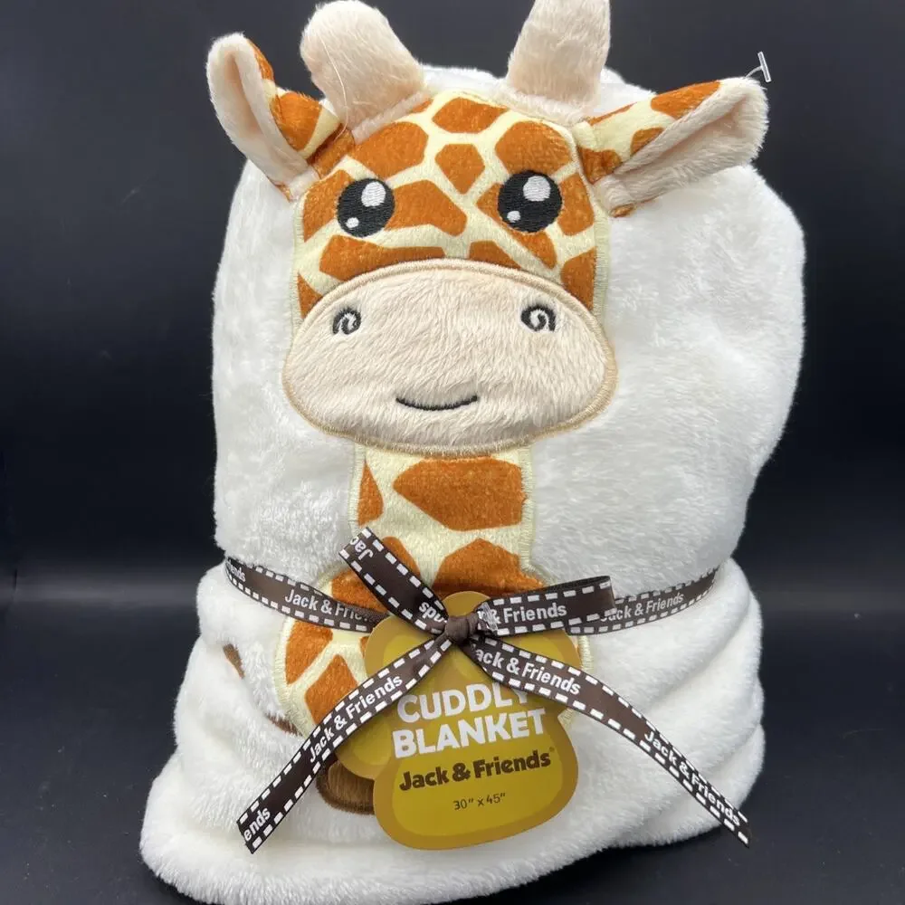 Jack & Friends cuddly blanket Plush Giraffe 30” x 45” Very Soft Baby Toddler NEW